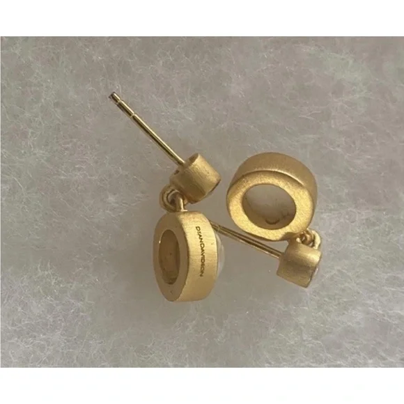 DEAN DAVIDSON Signature Droplet Earrings  22K Gold Plate Freshwater Pearl EUC! - Picture 8 of 11